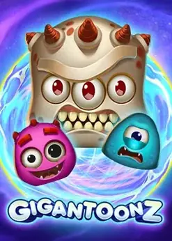 Colorful toon cluster slot with giant symbols and charge meter.