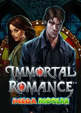 Vampire romance slot linked to the Mega Moolah jackpot network.